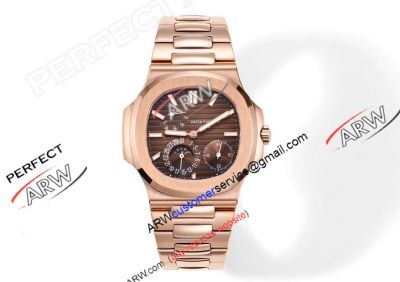 Replica GR Factory Patek Philippe Nautilus 5712 Rose Gold Brown Dial Watch